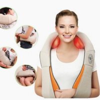 12V/220V 3D Шиацу масажор за врат гръб плешки и рамене с функция затопляне, снимка 3 - Масажори - 24303567