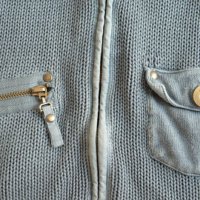 Pools дамска блуза синя 100% памук метални копчета и ципове, снимка 5 - Блузи с дълъг ръкав и пуловери - 23445173