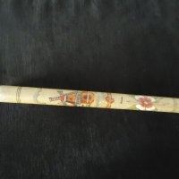 Стар Дървен калъф рисуван с пирограф за игли за плетене(куки), снимка 1 - Други стоки за дома - 20715874