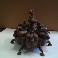Стар Бронзов съд-"Райски птици", снимка 1 - Антикварни и старинни предмети - 17478800