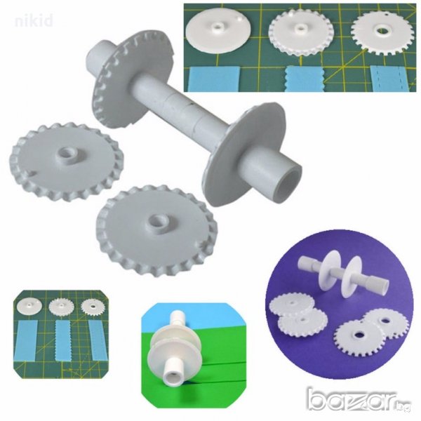 пластмасов нож за тесто декорация фондан с различни приставки, снимка 1