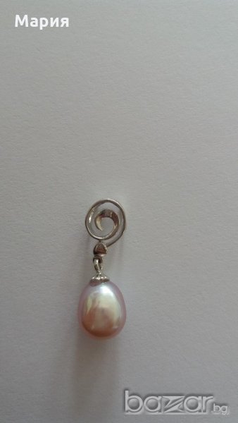 сребърна висулка с естествена перла, снимка 1