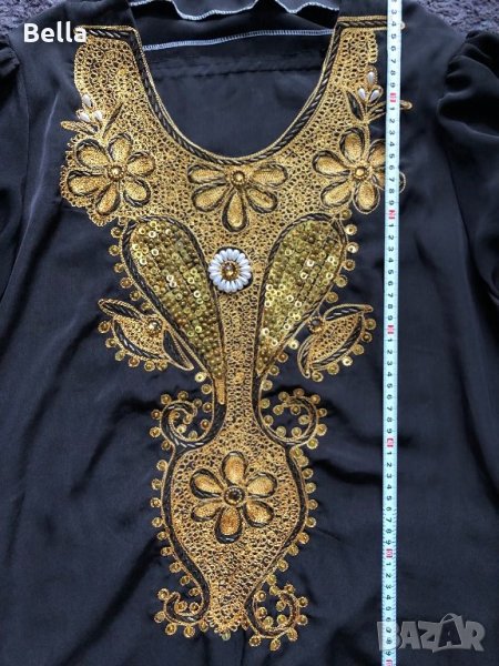 копринена рокля с бродерия за хор, снимка 1