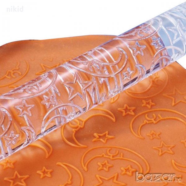 Небе звезди луна Прозрачна релефна текстурна точилка за фондан украса торта сладки, снимка 1