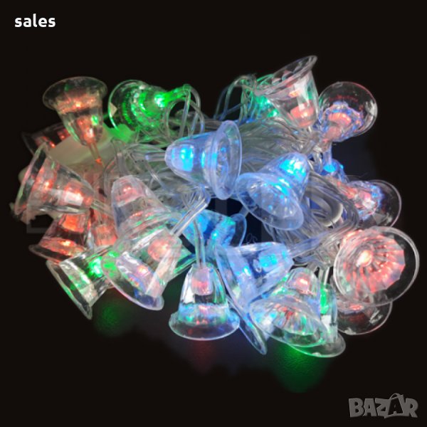 Коледни LED светлини, камбанки, снимка 1