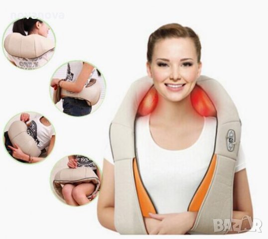 Промоция!! 12V/220V 3D Шиацу масажор за врат гръб плешки и рамене с функция затопляне, снимка 11 - Масажори - 24306968