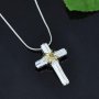 сребърно колие кръст, снимка 1 - Колиета, медальони, синджири - 14496219