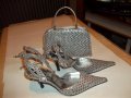 Три чифта дамски обувки , единият от,които в комплект с чанта., снимка 11