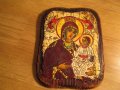 †стара  православна икона Дева Мария, Богородица с Младенеца - 13 х 17 см.   , снимка 2