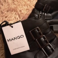 Боти от естествена кожа на Mango, снимка 1 - Дамски боти - 22937067