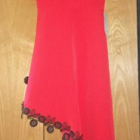 Чисто нова официална червена рокля с етикет S, снимка 4 - Рокли - 22521480