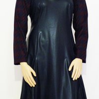 Нова рокля от лилава еко кожа - XL, снимка 1 - Рокли - 23295884