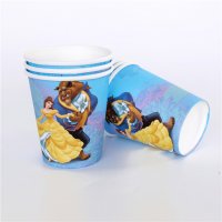 Красавицата и Звяра 10 бр картонени чаши парти рожден ден, снимка 1 - Чаши - 22017166