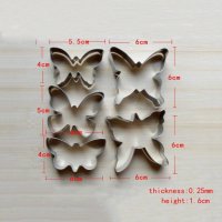 5 бр пеперуди пеперуда метална форма резец за бисквитки сладки фондан украса, снимка 1 - Форми - 23277308