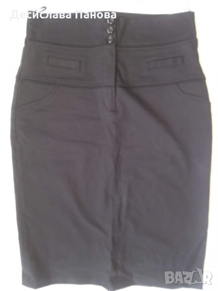 Черна пола с висока талия, снимка 1