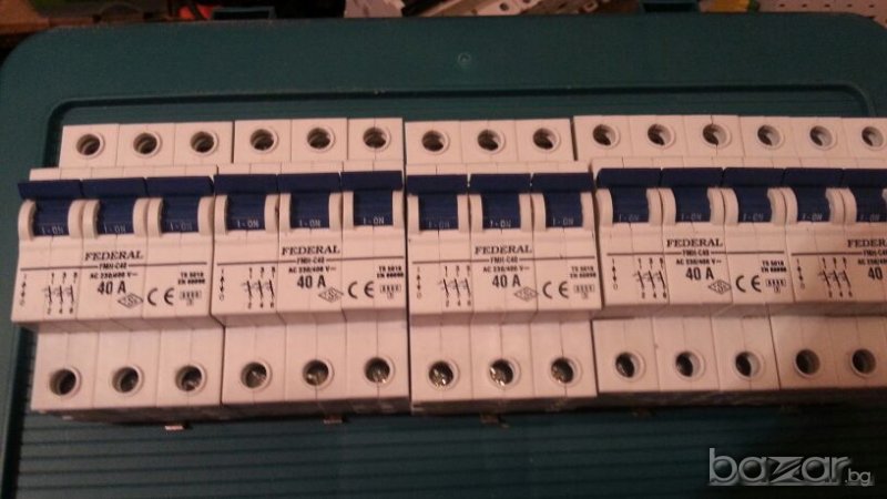 Автоматични предпазители 3р - 40  А  -  FEDERAL, снимка 1