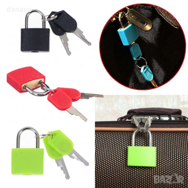 447 Малък катинар за куфар с два ключа катинар за багаж раници и сакове, снимка 1