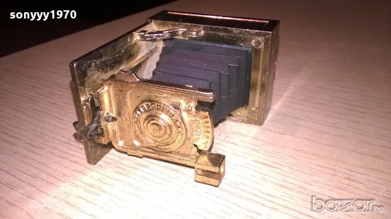 Мини ретро колекция-златно фото-бронз/месинг-7х5х4см-внос швеицария, снимка 1