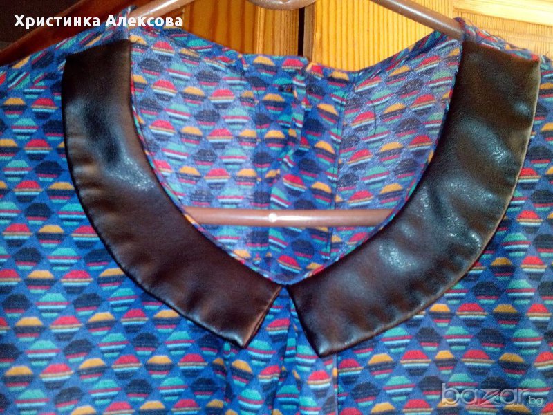 Дамска риза с кожа, снимка 1