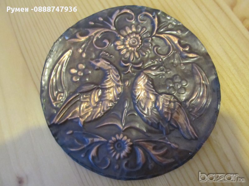 медно пано, медна картина  с птици - една неостаряваща красота  и декорация за вашия дом, снимка 1