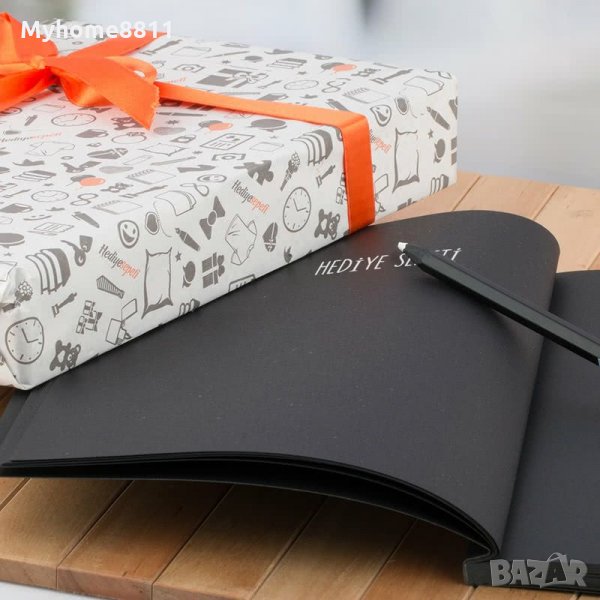 Черна тетрадка с бял химикал, снимка 1