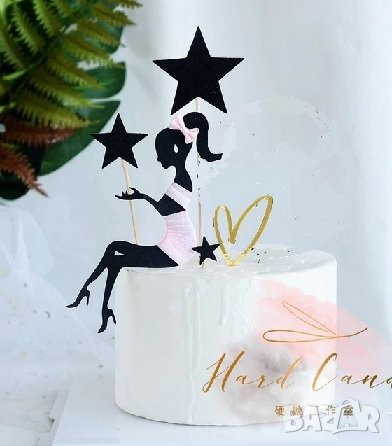 Цял Лейди Дама в розови пандели картонен мек топер клечки украса декор за Моминско парти и чрд, снимка 1