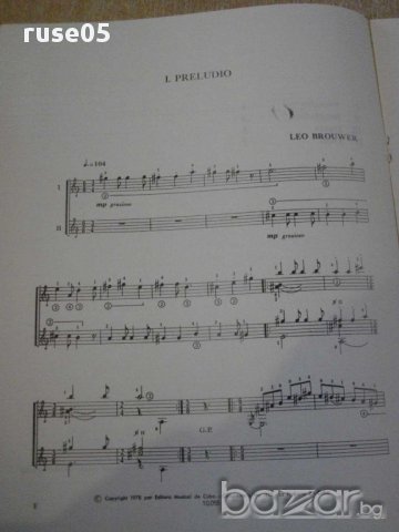 Книга"MUSICA INCIDENTAL CAMPESINA-DOS GUITARRAS-BROUWER"9стр, снимка 4 - Специализирана литература - 15847248