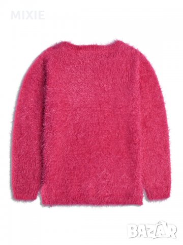 Нов пухкав розов пуловер Сърце, 5-6 г., снимка 2 - Други - 23201419
