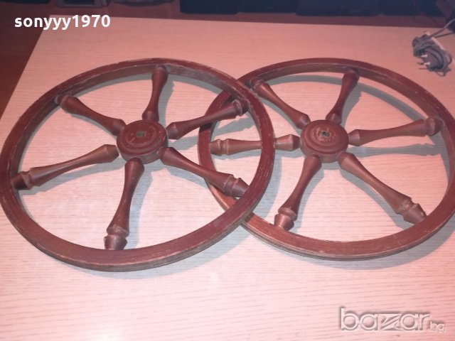 АНТИК-дървени ретро колела-38х2см-внос швеицария, снимка 2 - Колекции - 20122805