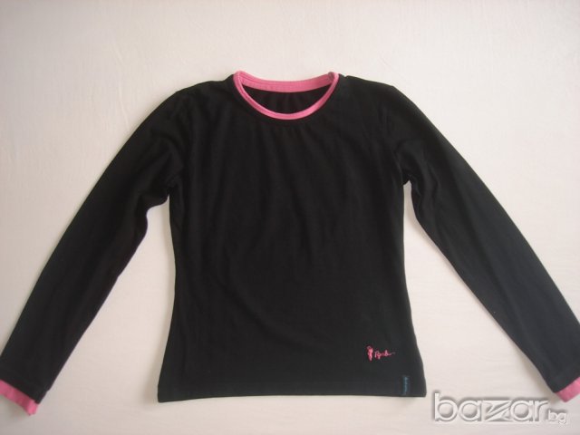 Черна блуза с дълъг ръкав за момиче,146 см. 