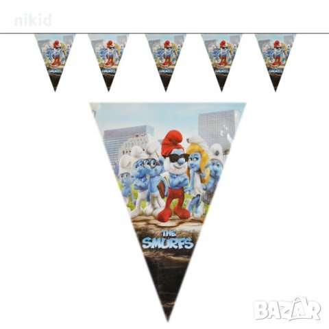 Смърфовете The smurfes 10 бр Парти Гирлянд Знаменца Флаг Банер