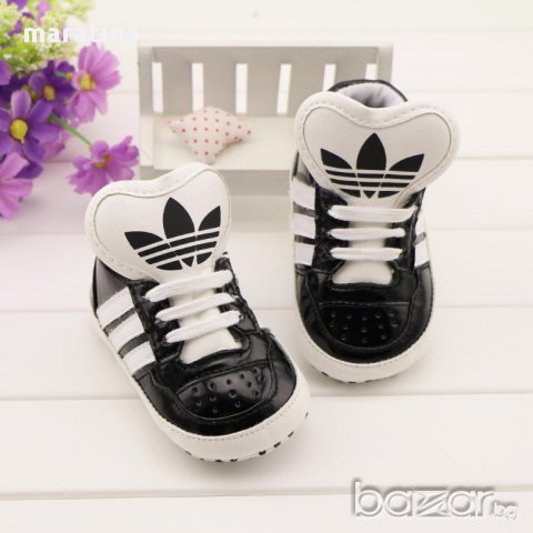 бебешки маратонки буйки обувки адидас adidas baby black , снимка 5 - Бебешки обувки - 9102273