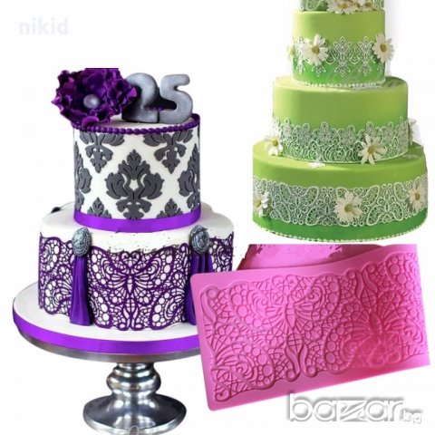 Д5 големи пеперуди дантела борд силиконов молд форма за украса торта с фондан шоколад гъмпейст