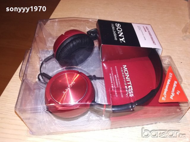 sony red headphones-нови в опаковка, снимка 2 - Слушалки и портативни колонки - 21081860