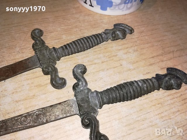 антики-31х7см-2бр ретро ножове-метал-внос швеицария, снимка 6 - Колекции - 21600216