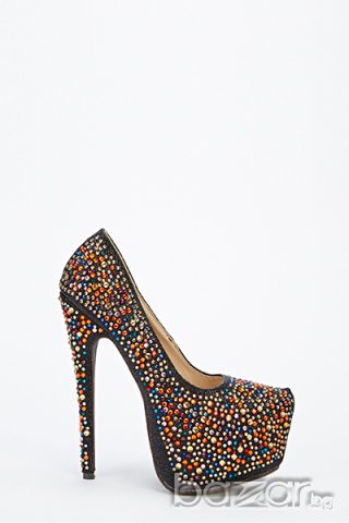 Обувки с шарени камъчета , снимка 1 - Дамски обувки на ток - 18434494