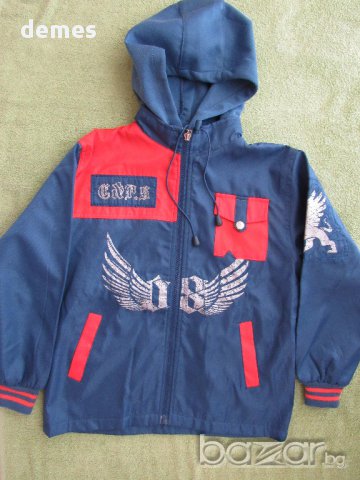 Ефектно спортно пролетно яке в синьо и оранжево размер 12, ново
