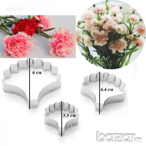 3 бр Карамфил метални резци направа на цвете украса декорация торта шоколад фондан резец форма
