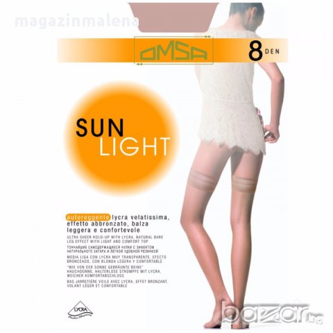 OMSA 8DEN черни тънки чорапи със силикон 40-85кг ОМСА женски чорапи над коляното, снимка 1