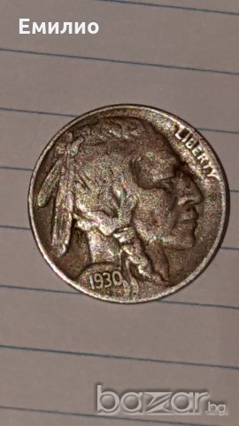 USA 1930-S BUFFALO NICKEL RARE COIN, снимка 1 - Нумизматика и бонистика - 18631748