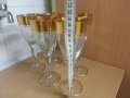 Ретро стъклени чаши за вино с много позлата, снимка 10