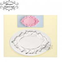 Елипс Овал рамка силиконов молд форма декор торта сладки фондан и др. украса, снимка 1 - Форми - 23842693