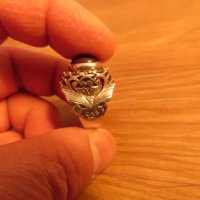 старинен мъжки сребърен пръстен с яспис  - уникален модел и невероятна красота - Внос от Щатите., снимка 8 - Пръстени - 24403329