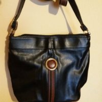 Дам.чанта-"BIJOU"-/изк.кожа/-черна+кафяво. Закупена от Италия., снимка 1 - Чанти - 22401944