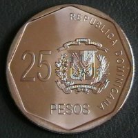 25 песо 2008, Доминиканска република, снимка 2 - Нумизматика и бонистика - 22877983
