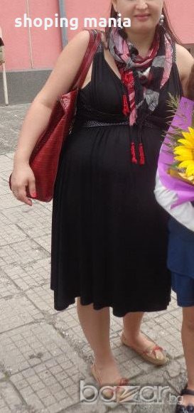 лятна рокля за бременни с кожени елементи, снимка 1