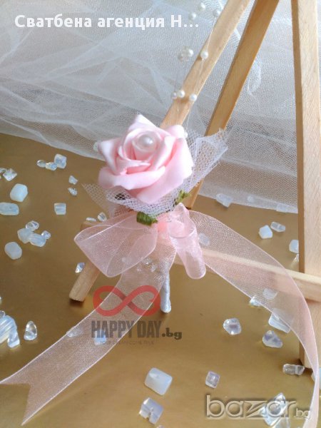 Сватбени бутониери - бутониера за ревер Роуз, снимка 1