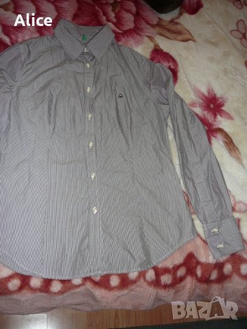 Дамска риза на Benetton, размер L, снимка 4 - Ризи - 24962228