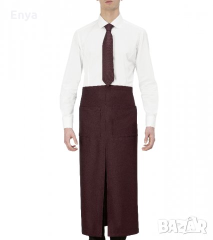 СЕРВИТЬОРСКА ПРЕСТИЛКА ДЪЛГА ОТ КРЪСТА НАДОЛУ - цвят "бордо"