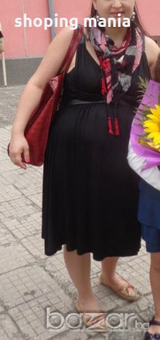 лятна рокля за бременни с кожени елементи, снимка 1